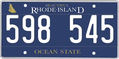 RI license plate 598545