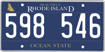 RI license plate 598546