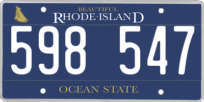 RI license plate 598547