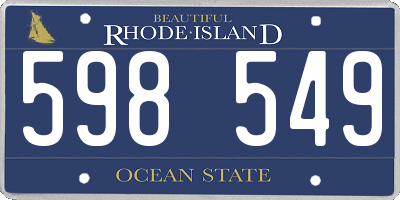 RI license plate 598549
