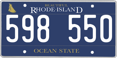RI license plate 598550
