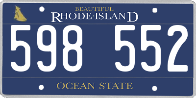 RI license plate 598552