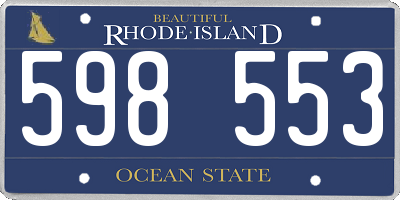 RI license plate 598553