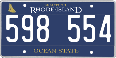 RI license plate 598554