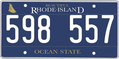RI license plate 598557