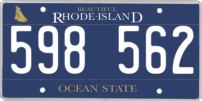 RI license plate 598562
