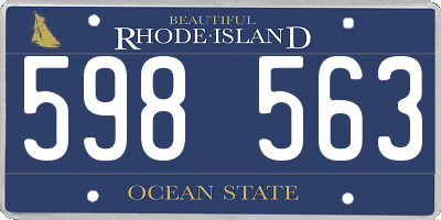 RI license plate 598563