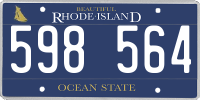 RI license plate 598564
