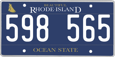 RI license plate 598565