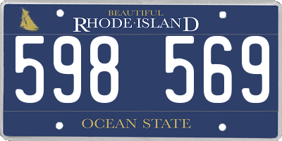RI license plate 598569