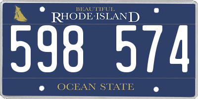 RI license plate 598574