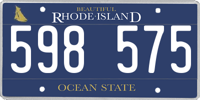 RI license plate 598575