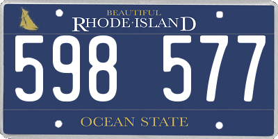 RI license plate 598577