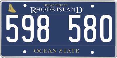 RI license plate 598580
