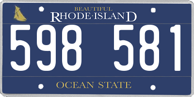 RI license plate 598581