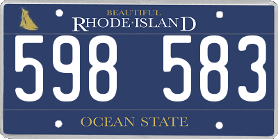 RI license plate 598583