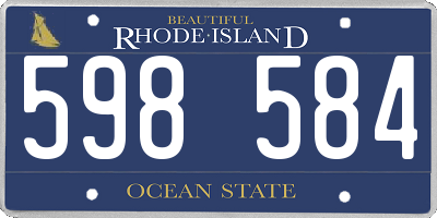 RI license plate 598584