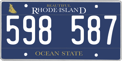 RI license plate 598587