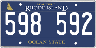 RI license plate 598592