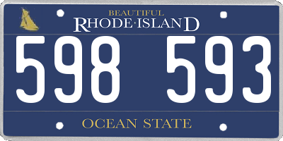 RI license plate 598593