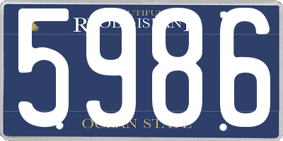 RI license plate 5986