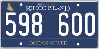 RI license plate 598600