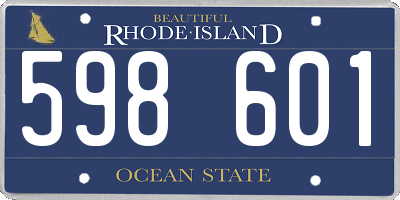 RI license plate 598601