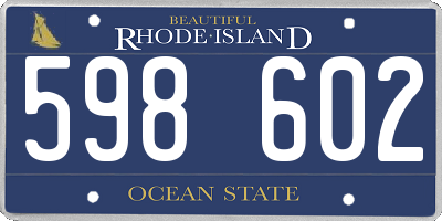 RI license plate 598602