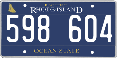 RI license plate 598604