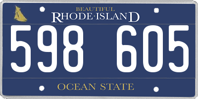 RI license plate 598605