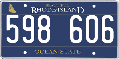 RI license plate 598606