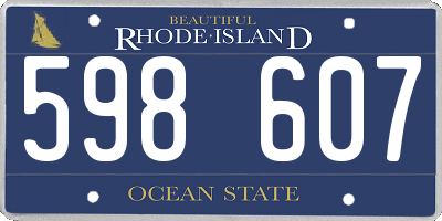 RI license plate 598607
