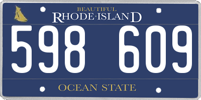 RI license plate 598609