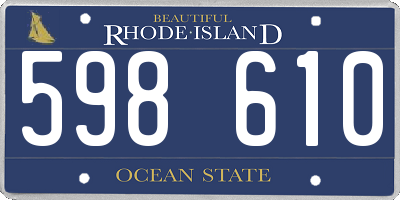 RI license plate 598610