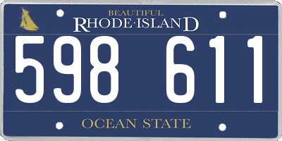 RI license plate 598611