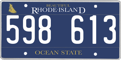 RI license plate 598613