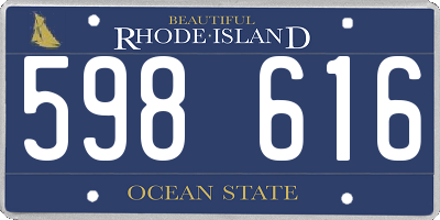 RI license plate 598616