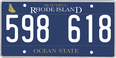 RI license plate 598618