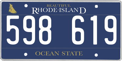 RI license plate 598619