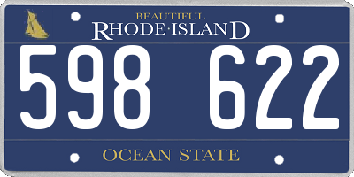 RI license plate 598622