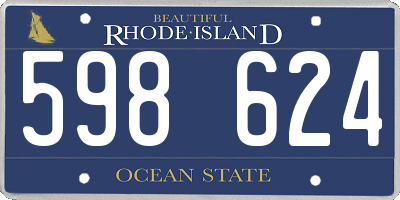 RI license plate 598624