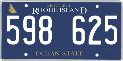 RI license plate 598625