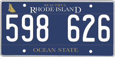 RI license plate 598626