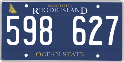 RI license plate 598627
