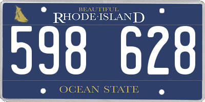 RI license plate 598628