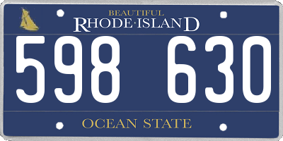 RI license plate 598630