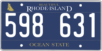 RI license plate 598631