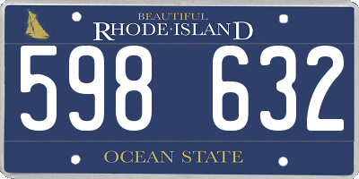 RI license plate 598632