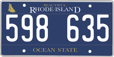 RI license plate 598635
