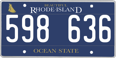 RI license plate 598636
